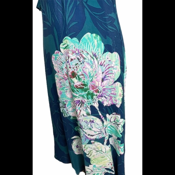 Anthropologie Maeve Elia Open Shoulder Dress Blue - Picture 10 of 12